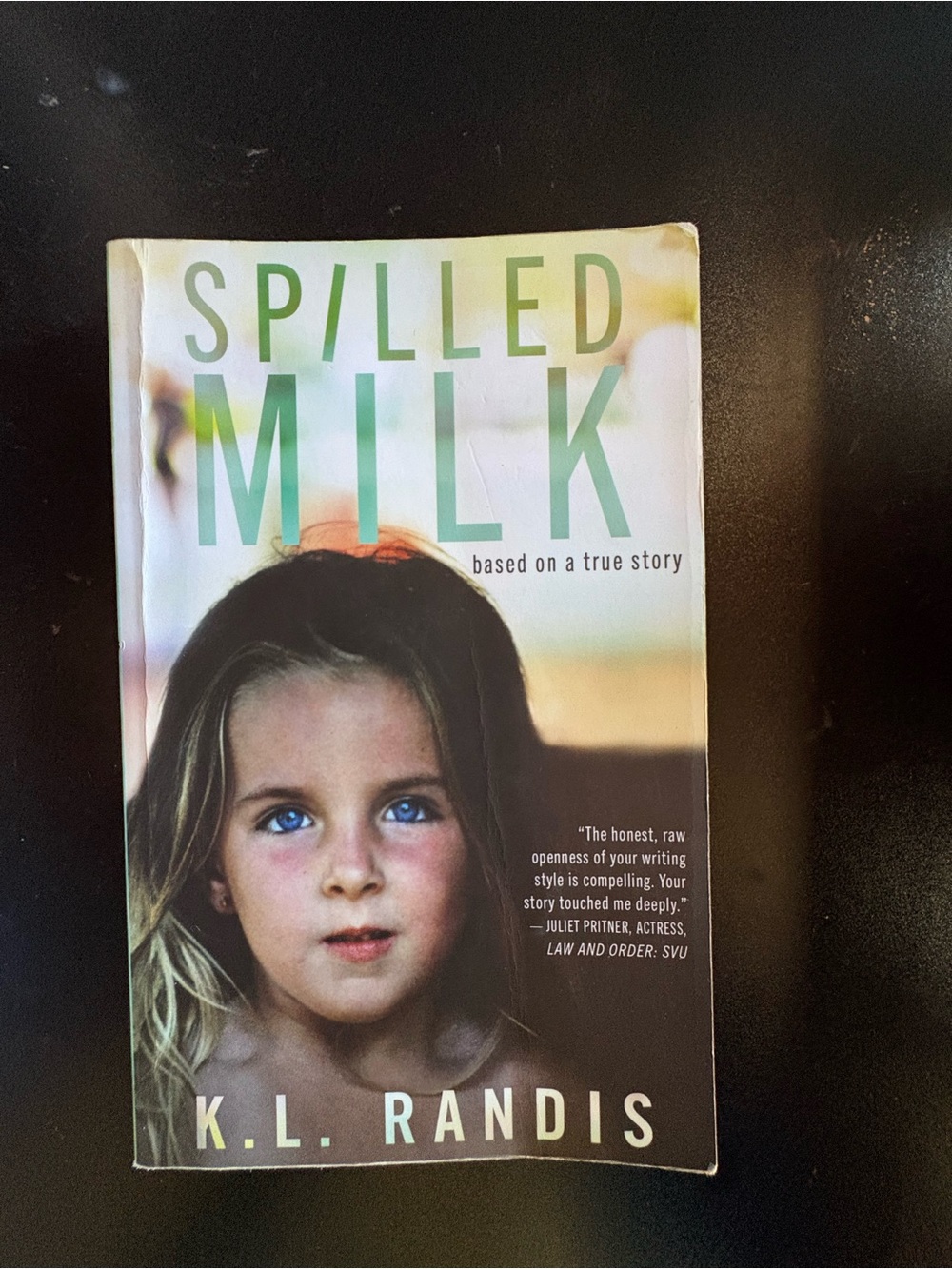 Spilled Milk by K.L. Randis - Beige & Green Cover